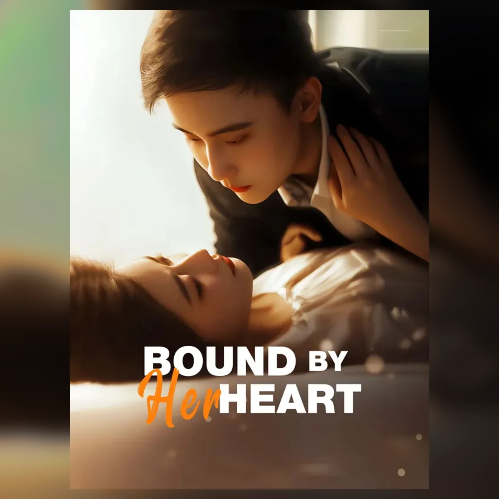 Bound by Her Heart短剧海报，两名人物出现在室内场景中